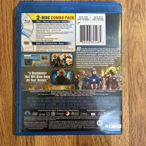 The Avengers (Blu-ray/DVD, 2012) 2-Disc Set – Marvel, Whedon, Downey Jr., Action - Picture 4 of 5